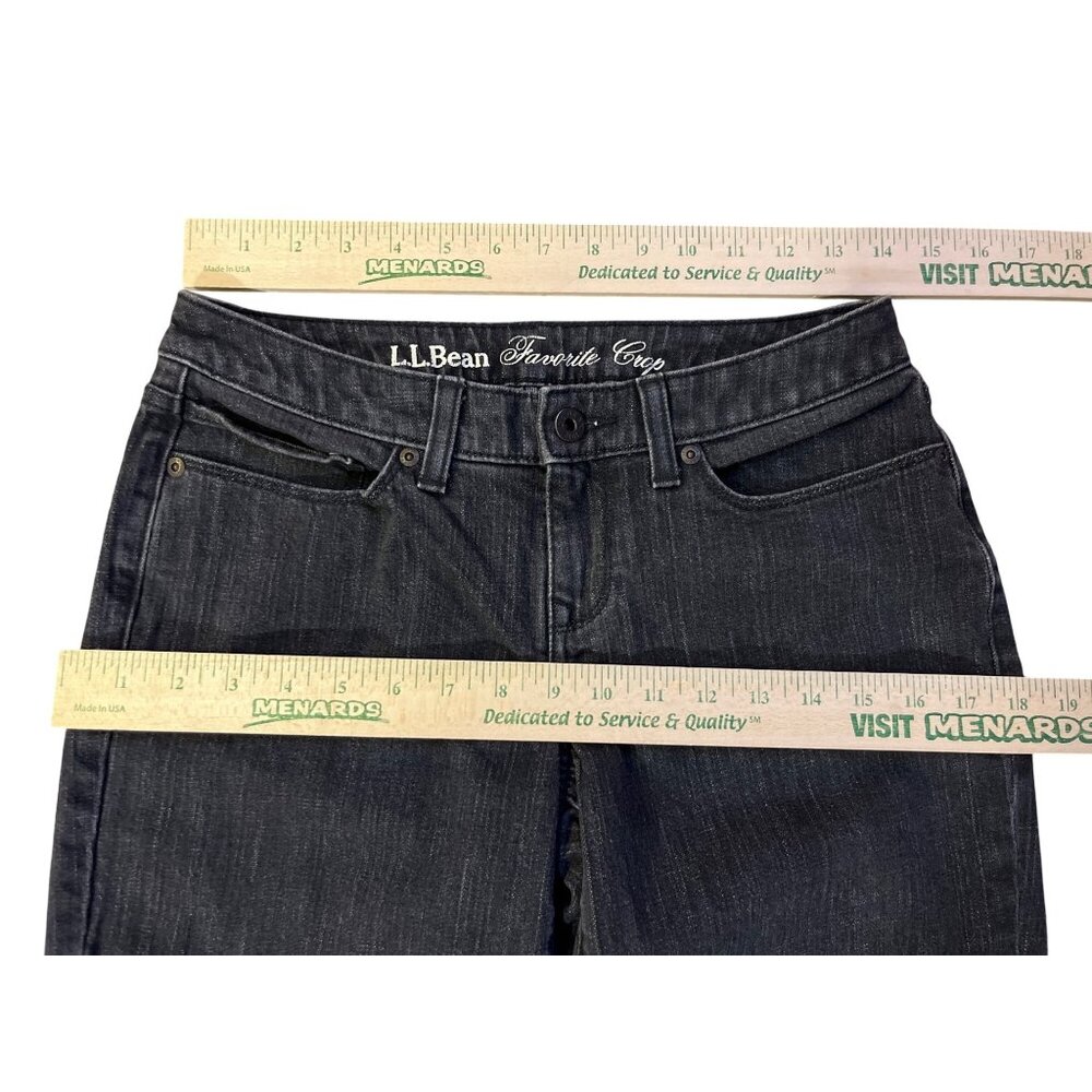 LL Bean Favorite Crop Jeans Womens 4P Black Used - Picture 8 of 12